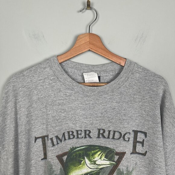 TSI Large Mouth Bass Timber Ridge Fish Short Sleeve T Shirt Mens Sz. XXL - Picture 3 of 8